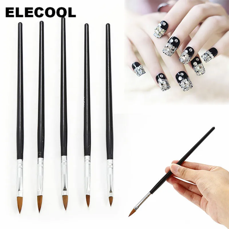 ELECOOL Manicure 5Pcs/Set Nail Art Brushes Painting Carving Pen with