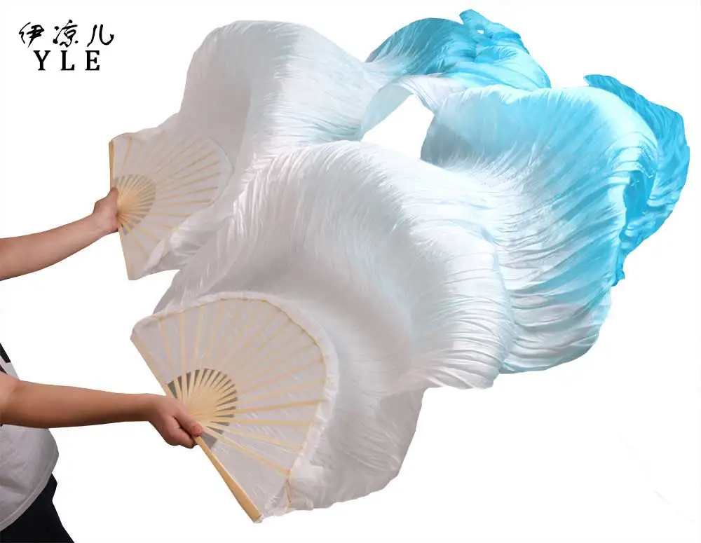 2017 female high quality Chinese silk veils dance fans Pair of belly