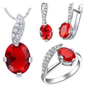 

wholesal Zircon Gem Noble Rich Fashion Leaves Crystal Pendant Ring Earrings Necklace Jewelry Set pendant Earrings Necklace