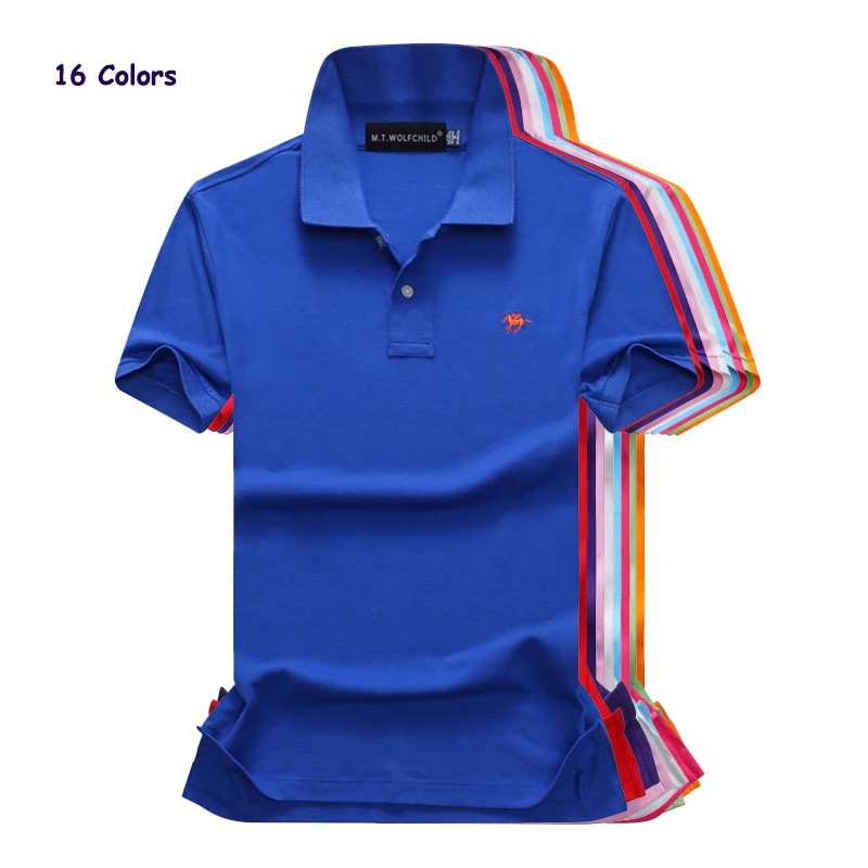 

High quality 2018 Summer New mens short sleeve polos shirts small horse causal mens lapel polos shirts fashion slim mens tops