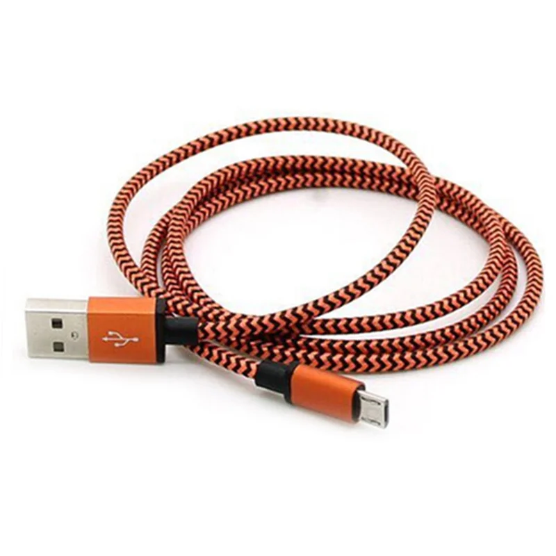 1 м USB 2 0 Micro кабель нейлоновый Плетеный мобильный телефон зарядное устройство