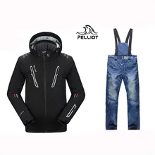 Бренд PELLIOT, лыжный костюм для мужчин, высокое качество, водонепроницаемая Теплая Лыжная одежда для мужчин, зимние уличные спортивные костюмы для катания на лыжах и снега