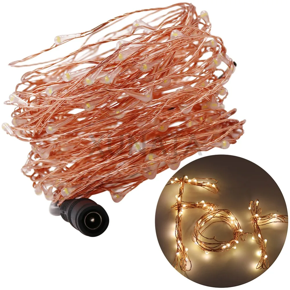 

LED String Light + EU/US/AU/UK Plug 10M 100Leds Waterproof Copper Wire Holiday Outdoor Fairy Lights String Party Wedding Decor