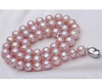 

women gift word Jewelry Beautiful AAAA+ Natural 11-11.5MM Natural farming Purple Fresh water Pearl Necklace long 17" 925