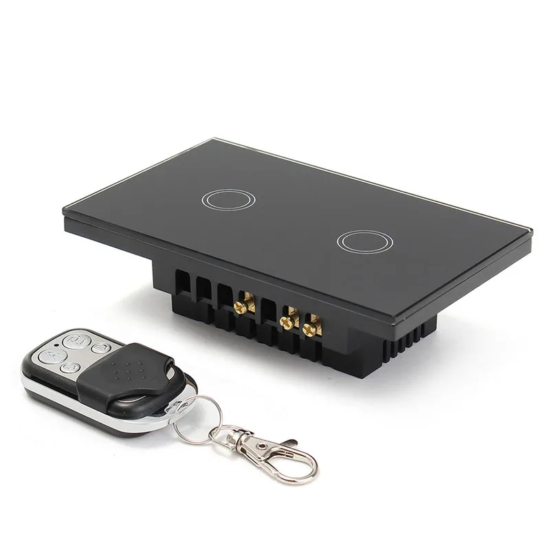 US Standard Remote Control Switch 2 Gangs 2 Way Smart Wall Light Switch Wireless remote control