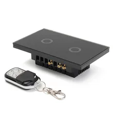 US Standard Remote Control Switch 2 Gangs 2 Way, Smart Wall Light Switch, Wireless remote control touch light switch High