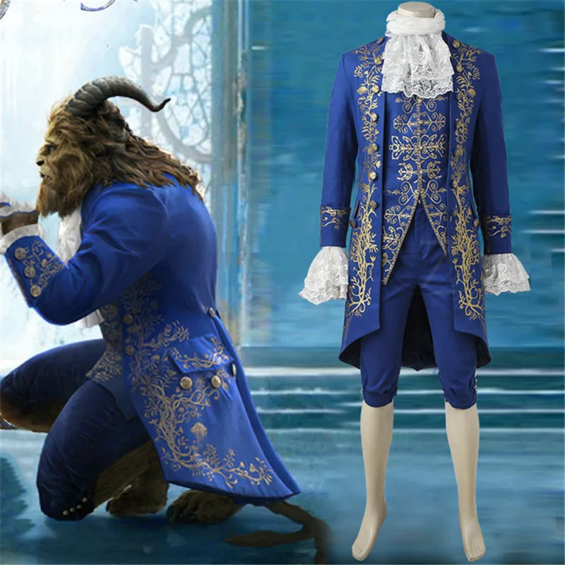 2017 Movie Custom Made Beauty and the Beast Costume Beast Cosplay Blue