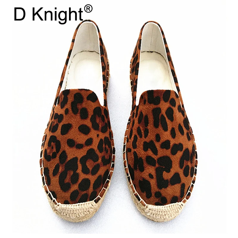Plus Size 35 41 Women S Flat Shoes Leopard Lazy S Espadrilles