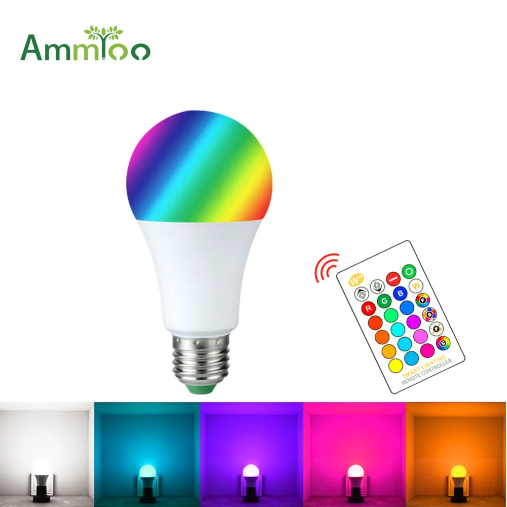 5W 10W 15W RGB Led Night Light E27 Dimmable Multicolor Night lamp AC 85