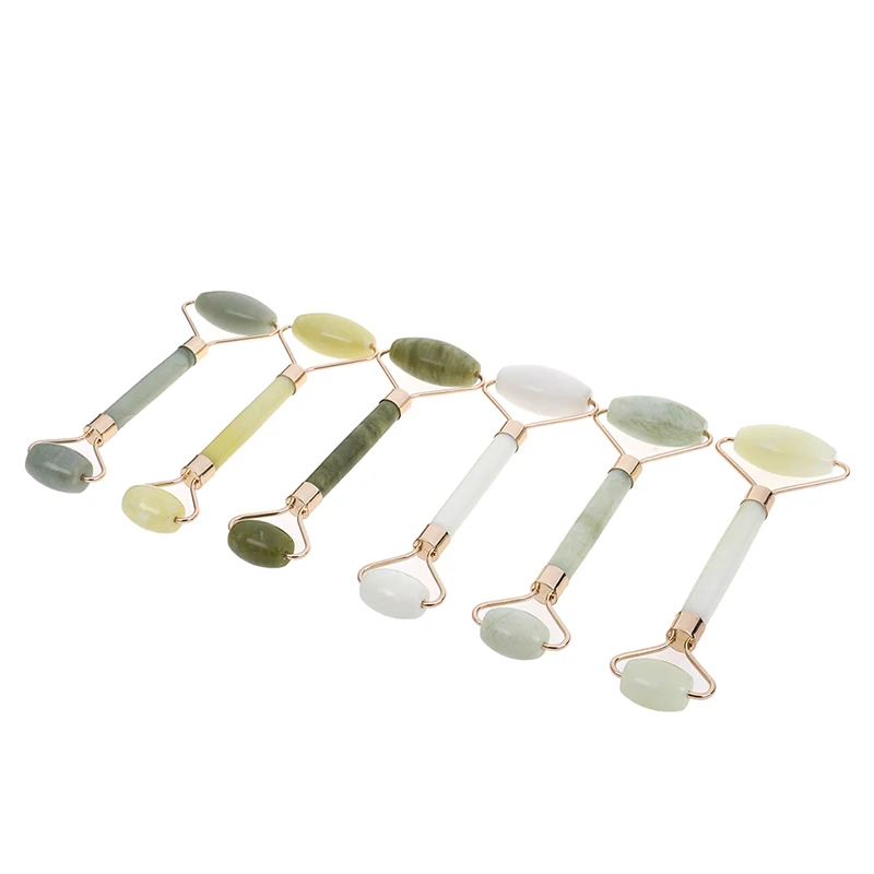 Jade Roller Double Head Slimming Face Massager Lifting Tool Natural Facial Massage Roller Stone Skin Massage Beauty Care 6 Style