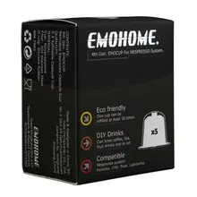 EMOHOME EM-04F Espresso refillable Coffee Capsules reusable empty pod compatible with Nespresso machines Use 150 times more