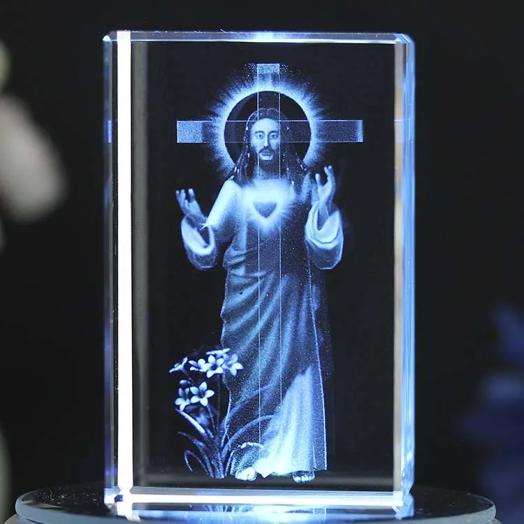 Crystal Jesus Interior Carving Christian Gifts Holy Family Office 