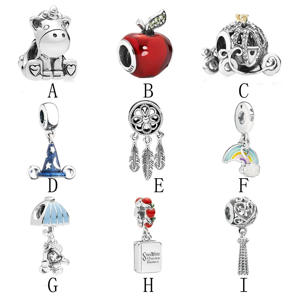 

Authentic 925 Sterling Silver Bead Bruno Unicorn Snow White Dream Catcher Dangle Charm fit Pandora Bracelet Bangle DIY Jewelry