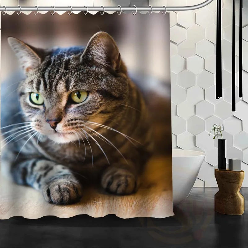 Best Nice Custom Cute Cat Shower Curtain Bath Curtain Waterproof Fabric