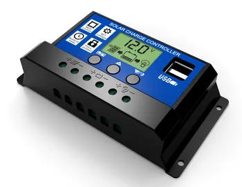 

Solar Charge Controller 10A 20A 30A Dual USB 5V Output 12V 24V LCD Display PWM Panel Controller Battery Charge Regulator Timer