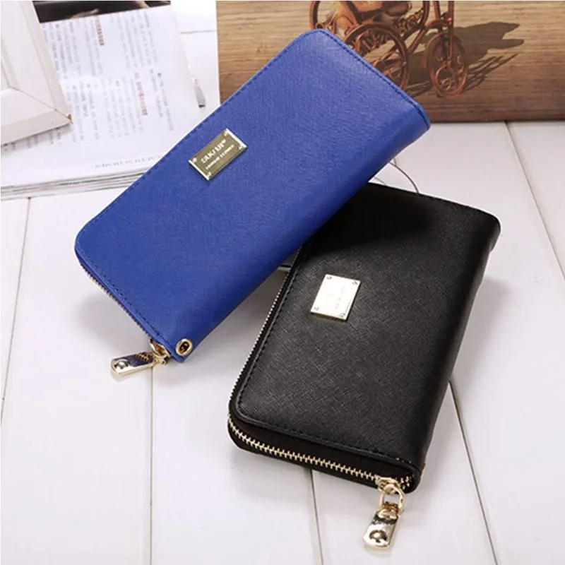 

Women Leather Bifold Wallet Clutch Card Phone Holders Zipper Purse Long Handbag