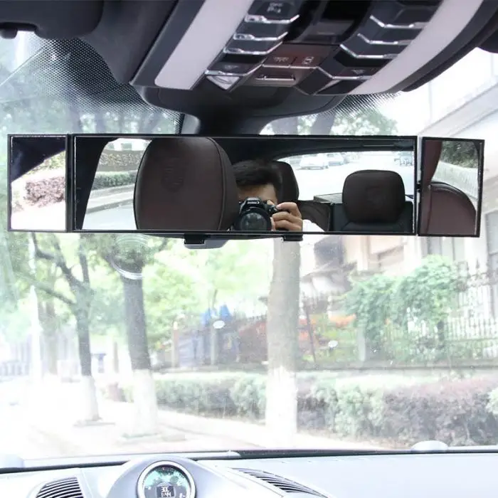 Автомобильный широкий изогнутый выпуклый внутренний отражатель зажим трехкратное Панорамное зеркало заднего вида YAN88