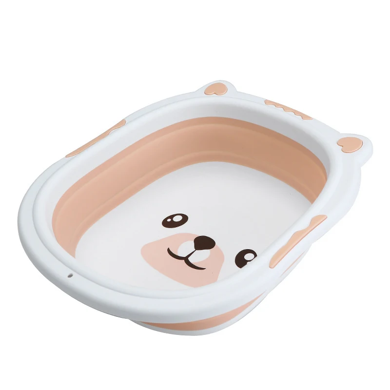 Baby Foldable Bath Tub Folding Basin Silicone Bathtub Portable Children Washing Face Foot Tubs Collapsible Thicken Washbasin