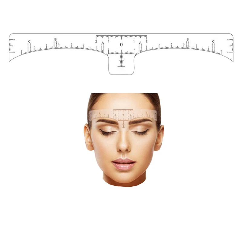 50 pcs free shipping disposable eyebrow ruler sticker