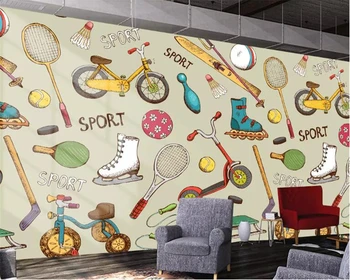

beibehang 3d wallpaper Wall sticker sports tooling photo wallpaper decorative mural gym background wall papier peint mural 3d