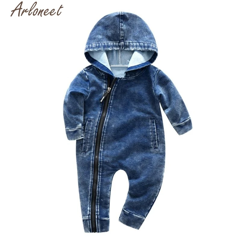

ARLONEET Baby Clothes Winter Romper Baby Boys Girls Wear Hooded Conjoined Clothes Jumpsuit Zipper Clothes P30 Dec25