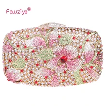 Fawziya Bag Flower Luxury Flower Purse Women’s Rhinestone Crystal Clutch Evening Bag