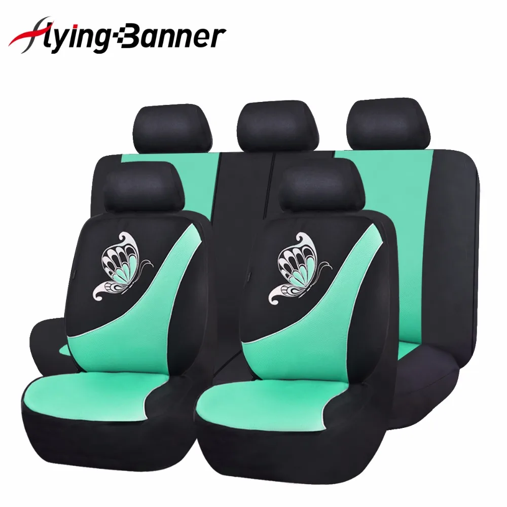 Blue 9pcs /Set Embroidery Salamander Style Universal Standard Car Seat Covers