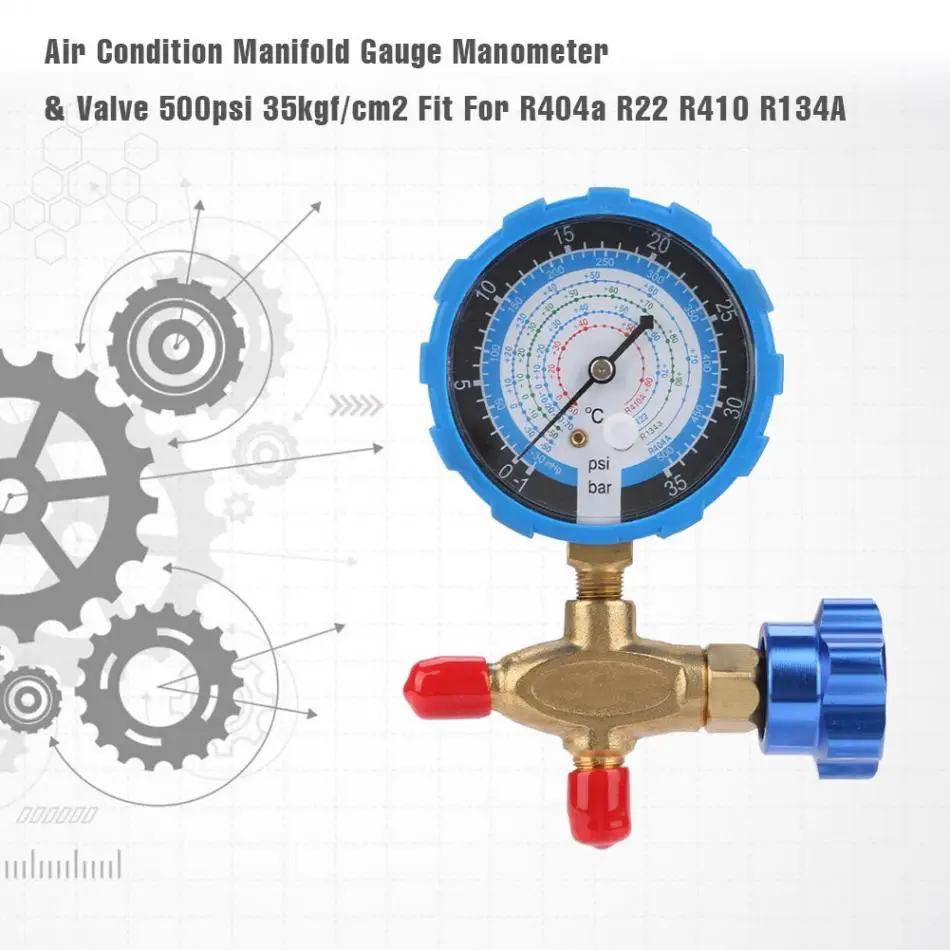 Кондиционер коллектор калибровочный манометр и клапан 500psi 35kgf/cm подходит для R404a R22 R410 R134A высокое качество