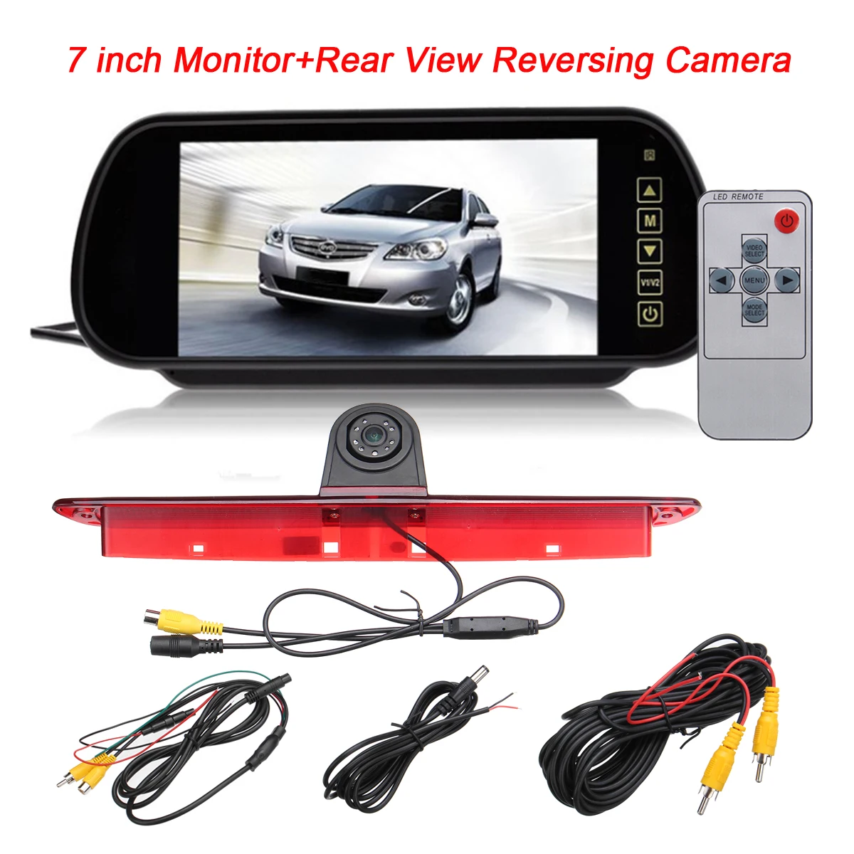 

7 inch Rearview Display Monitor Kit Car Backup View Camera Brake Light IR Rear View Reversing Camera for Mercedes Sprinter