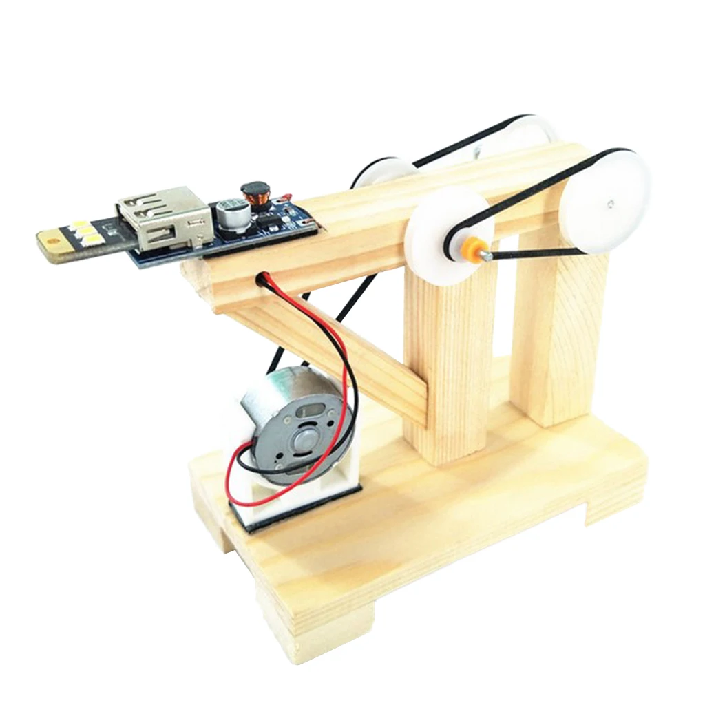 DIY Assembled Hand Generator LED Light Electric Science Toys Kids Student Physics Experiments Educational Toy