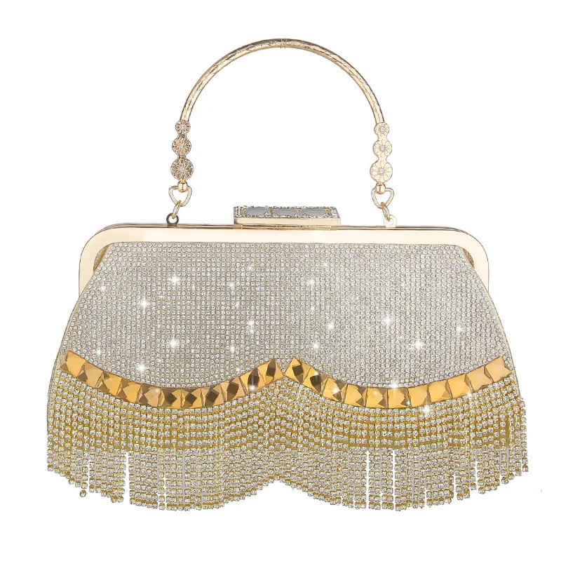 2019 Women's Crystal Evening bag Retro Beaded Clutch Bags Wedding Diamond Lock Bag Rhinestone Chain Tassel Shoulder Bags 135 2019 Women's Crystal Evening bag Retro Beaded Clutch Bags Wedding Diamond Lock Bag Rhinestone Chain Tassel Shoulder Bags 135