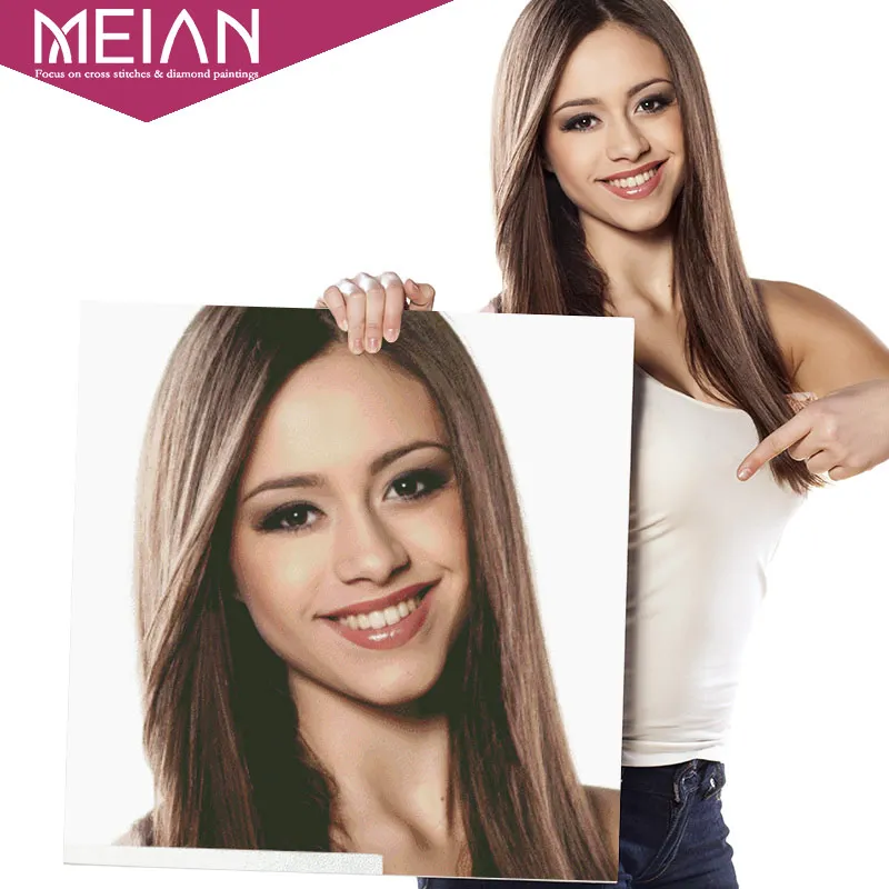 Meian DIY Diamond Embroidery Photo Custom 5D Private Custom Diamond Painting Cross Stitch 3D Diamond Mosaic