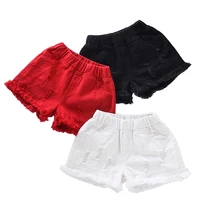 Детская одежда простые шорты Повседневная пляжная одежда ярких цветов для маленьких девочек от 3 до 12 лет Детские хлопковые свободные короткие брюки; сезон лето