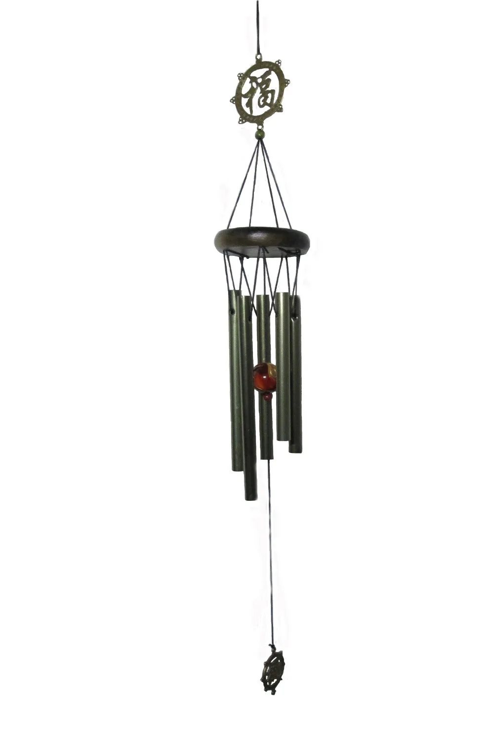 

Amazing 5 Tubes Antique Bronze Wood Chapel Church Bells Garden Wind Chimes 22'' M02531