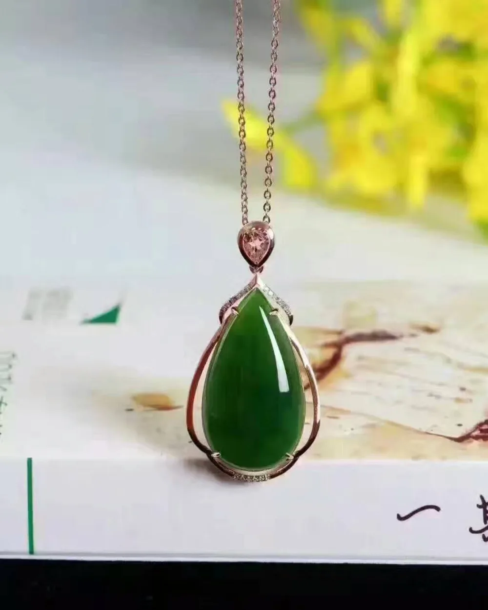 Naturel vert jasper pendentif naturel pierre gemme pendentif 925 en argent sterling mode élégant gr