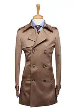 Khaki black blue 2017 men’s clothing spring autumn slim trench men medium-long double breasted outerwear overcoat men long coat