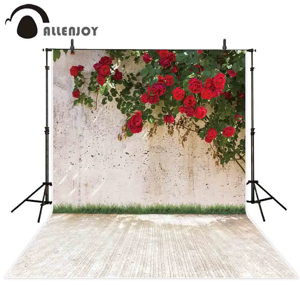 Фон для фотосъемки Allenjoy Сад Весна Красная роза цветок стена фон Фотофон реквизит