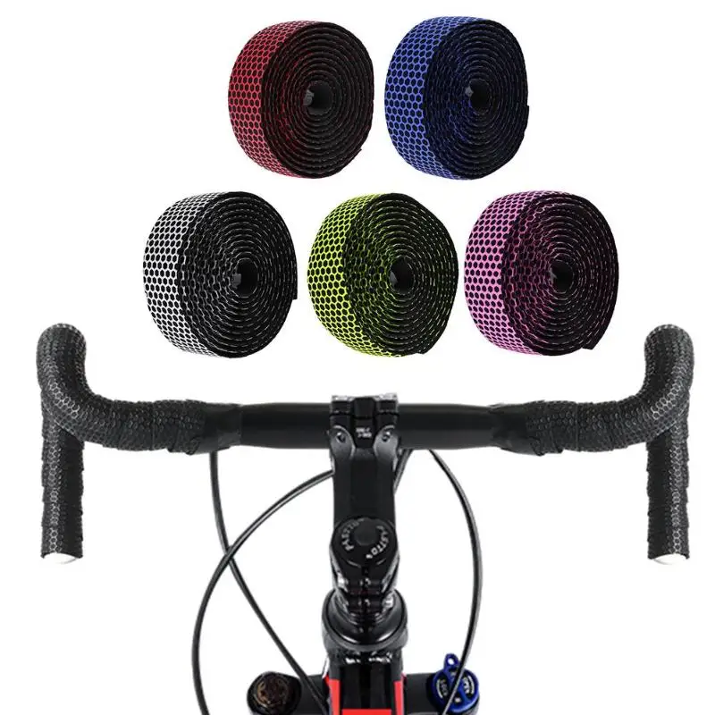

New 2pcs Breathable Road Bike Handlebar Tape Anti-Slip Three-Dimensional Honeycomb Silicone Belt Ultralight Bicycle Bar Tape