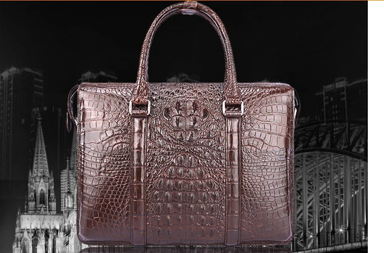 Натуральная кожа крокодила кожаный портфель для ноутбука для мужчин сумка Роскошная алигатор кожаная мужская деловая сумка