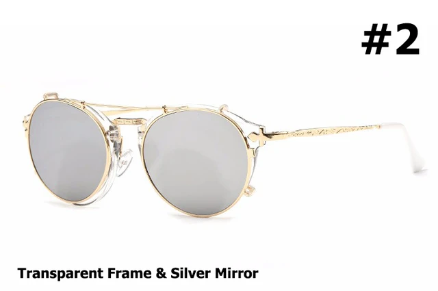 JackJad 2021 Fashion Style SteamPunk Clamshell Removable Sunglasses Vintage Retro Brand Design Sun Glasses Oculos De Sol Gafas 2