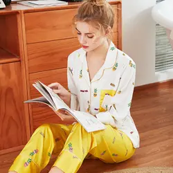 SSH0314 2019 Новая мода пижамы для женщин сезон: весна-лето пикантные высокое качество атласный шелк женские пижамы дамы 2 шт. пижамный комплект