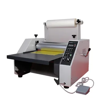 

34cm Width Automatic Film Laminating Machine Photo Paper Hot/Cold Laminator Steel Roller Single/Double Side Laminating FM-350