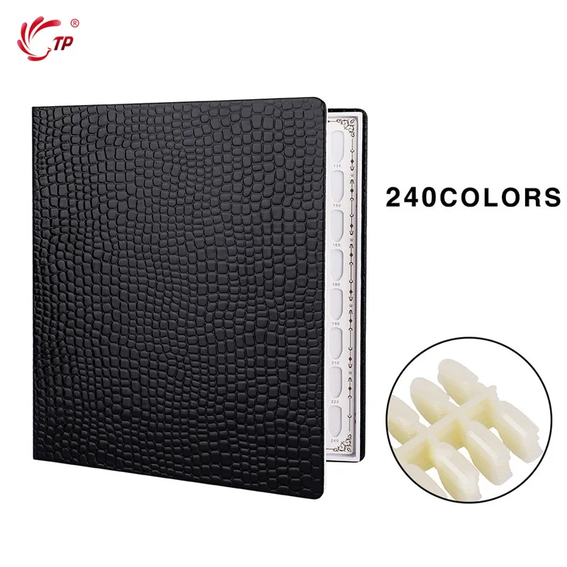 Cores com Dicas Falsas do Unha Cartão de Exibição Salão de Beleza Couro do Plutônio Kit de Ferramentas Livro Conjunto Gel Polonês Colorir Gráfico Mostrando Prateleira tp 160 - 240 5 Tp 160 240 cores com dicas falsas