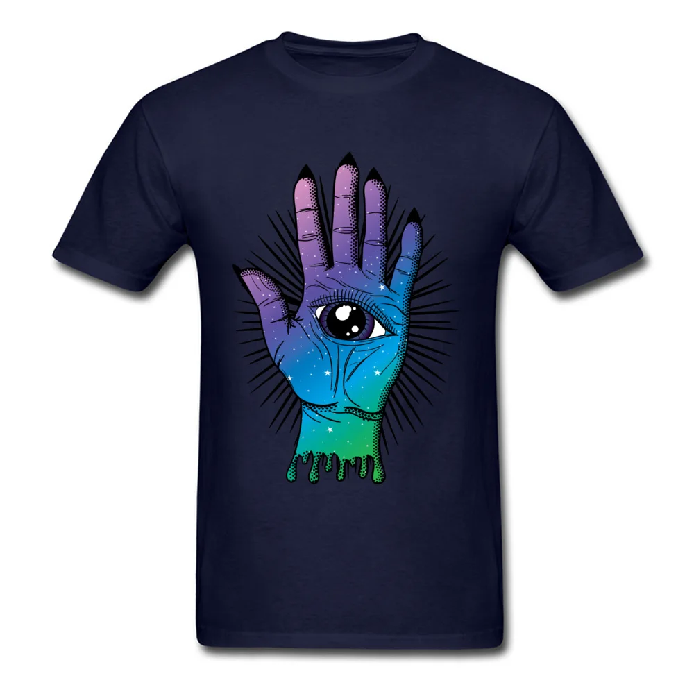 All Seeing Palm Summer Cotton Fabric Crewneck Tops Tees Short Sleeve Printed On Clothing Shirt Wholesale Gift T-shirts All Seeing Palm navy