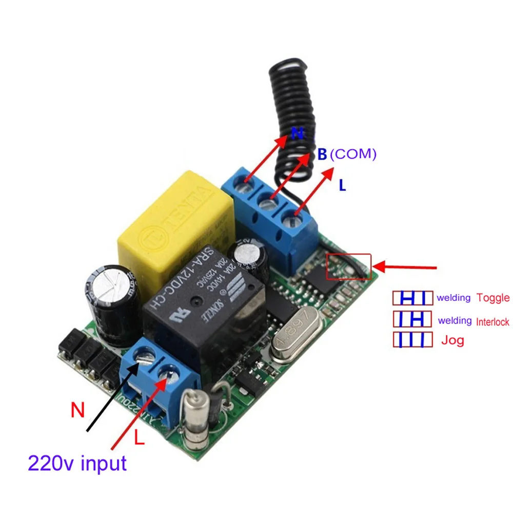 AC 220V Wireless Remote Control Switch Remote Switch System 1CH Relay Module Receiver & 12CH Transmittter Smart Home 315/433Mhz