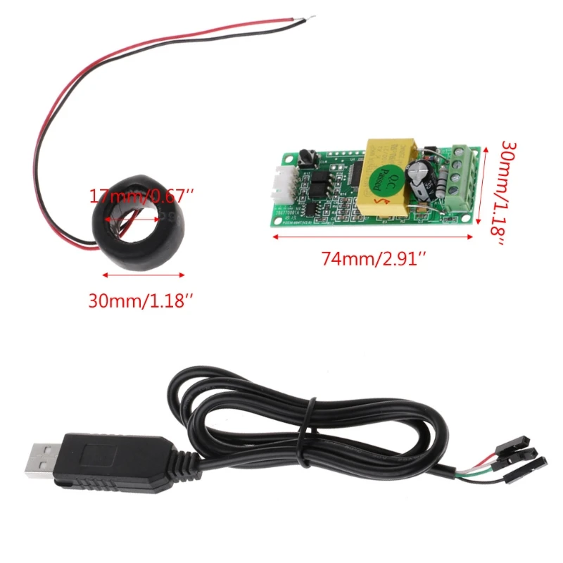 PZEM-004T напряжение тока энергетический модуль AC 80-260V 100A w CT USB адаптер инструмент