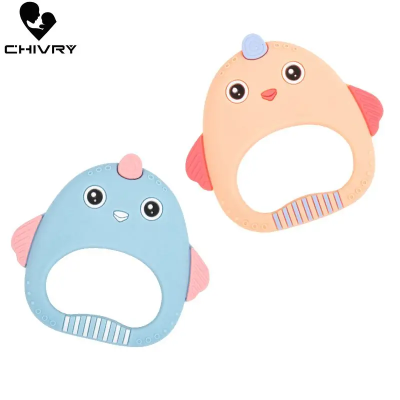 

Chivry Cute Baby Teether Food Grade Silicone Cartoon Dog Bird Ice Cream Baby Teething Necklace Toys DIY Newborn Gifts