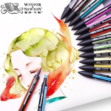 WINSOR& NEWTON двойной наконечник на спиртовой основе Promarkers двухсторонняя тонкая/наклонная ручка для художественного маркера для художников принадлежности для рисования
