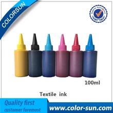 Новые текстильные чернила 6 цветов(CMYKLCLM) для планшетного принтера Epson использовать для футболки из чистого хлопка, одежда