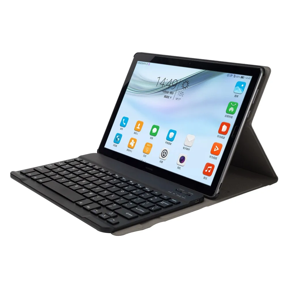 

Removable Bluetooth Keyboard Leather Case For Huawei MediaPad M5 Pro 10.8 Smart Bluetooth Keyboard + Flip Stand Case Cover#2019